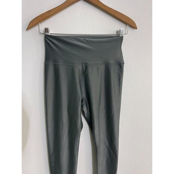 Beyond Yoga L Leggings High Rise Shine Twinkle Gray Stretch Pants Crop - Picture 3 of 7